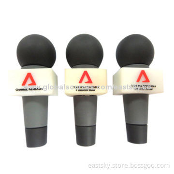 Custom Microphone Shape USB Drive, Shaped Like a Microphone, Made of Soft PVC Material, OEM Services